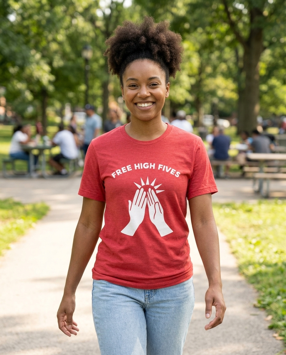 Free High Fives Adult Tee - Bright Colors
