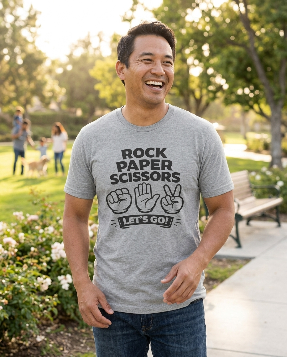 Rock Paper Scissors Adult Tee - Light Colors