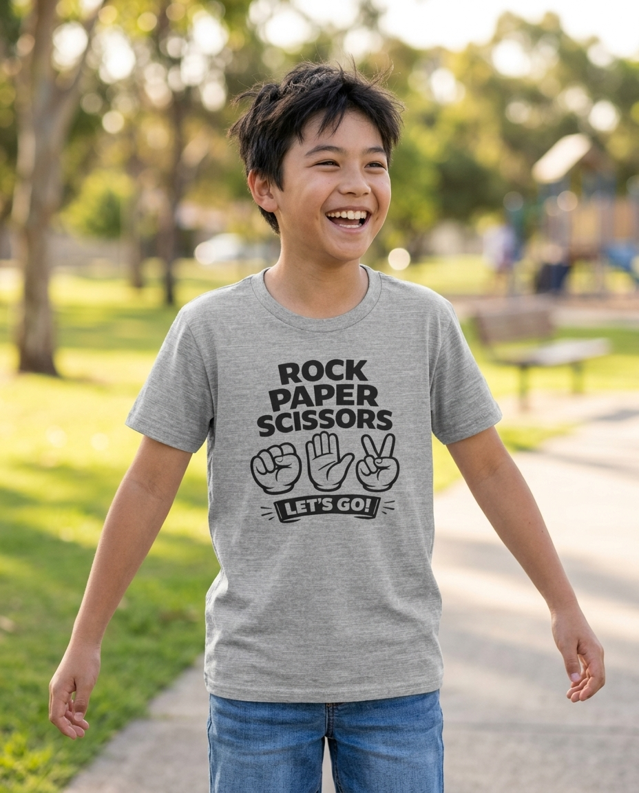 Rock Paper Scissors Youth Tee - Light Colors