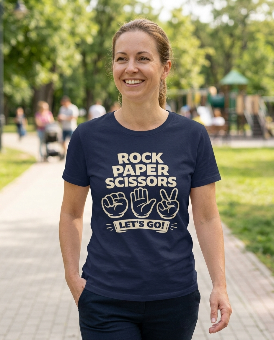Rock Paper Scissors Adult Tee - Dark Colors