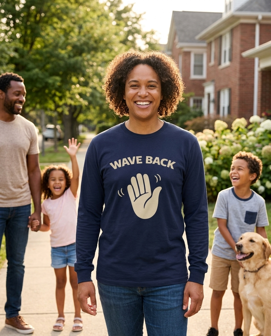 Wave Back Adult Long Sleeve Tee - Dark Colors