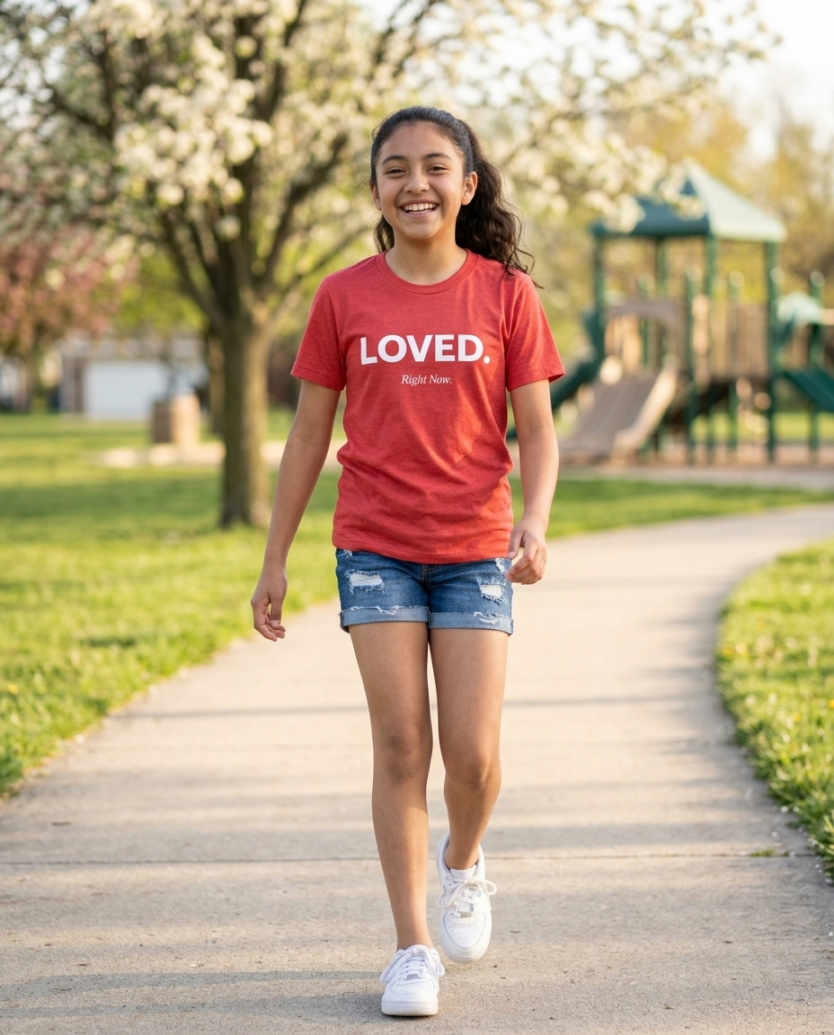 Loved. Right Now. Youth Tee - Bright Colors