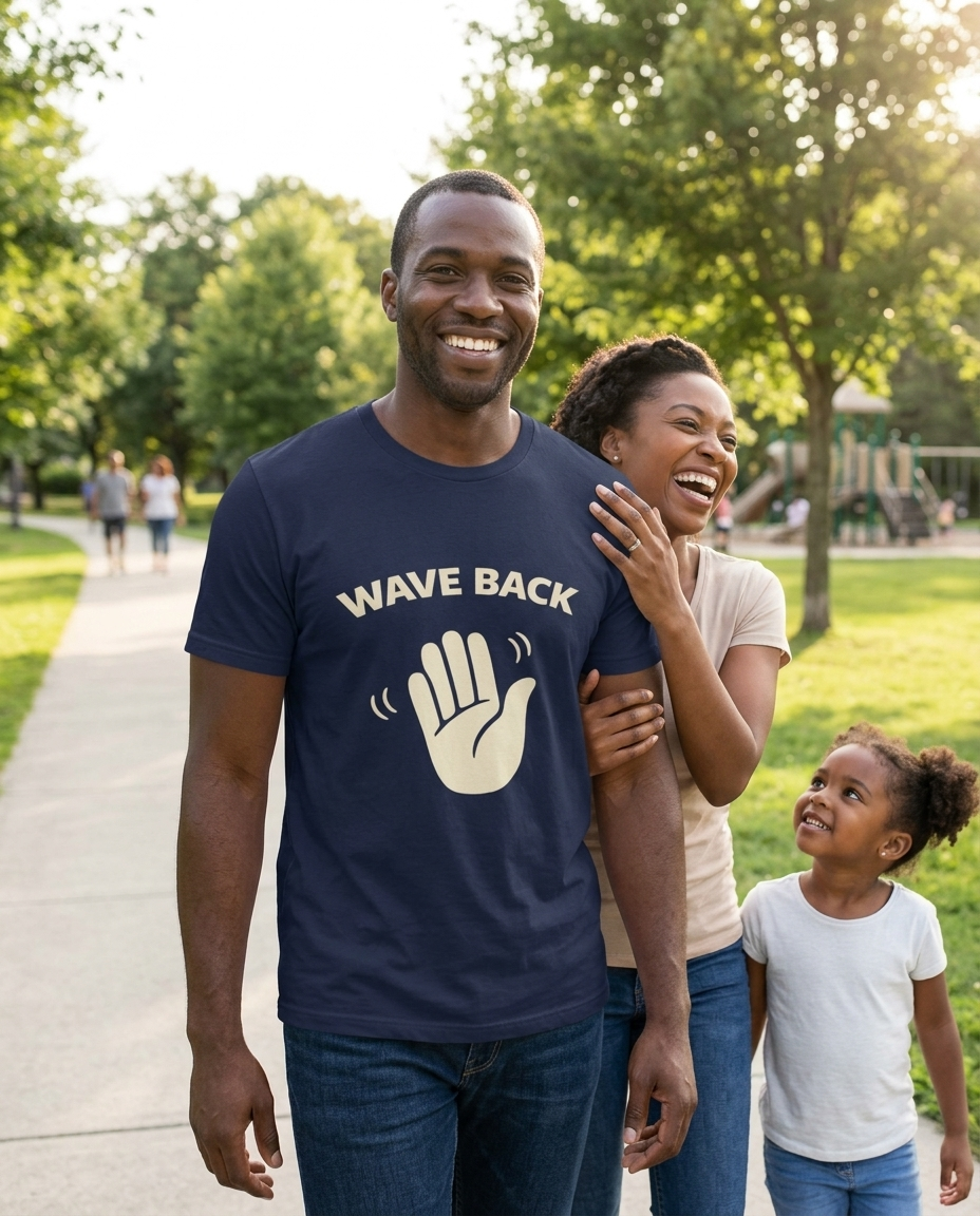Wave Back Adult Tee - Dark Colors