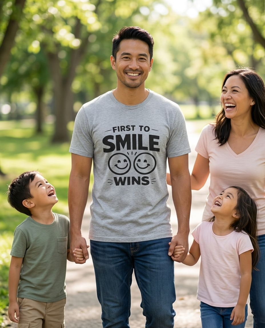 First to Smile Wins Adult Tee - Light Colors